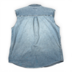 Carhartt Shirt Adult LARGE Blue Denim Sleeveless Vest Distressed Workwear Y2K