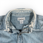 Carhartt Shirt Adult LARGE Blue Denim Sleeveless Vest Distressed Workwear Y2K