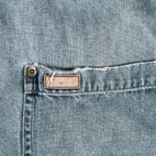 Carhartt Shirt Adult LARGE Blue Denim Sleeveless Vest Distressed Workwear Y2K