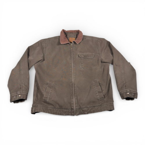 Vintage Faded Glory Jacket Adult LARGE Brown Canvas Corduroy Workwear Chore Y2K