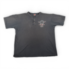 Vintage Harley Davidson Shirt Adult EXTRA LARGE Black Henley Biker Iowa USA 90s
