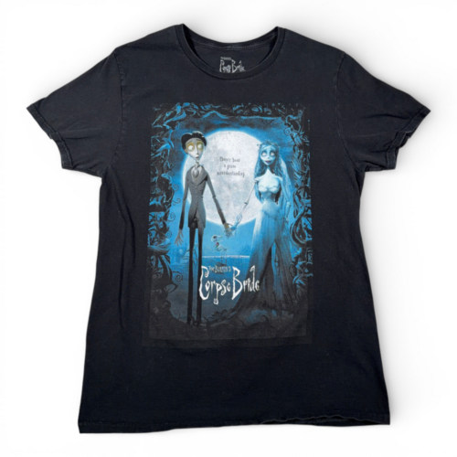 Corpse Bride Shirt Womens MEDIUM Black Tim Burton Gothic Emily Victor Movie