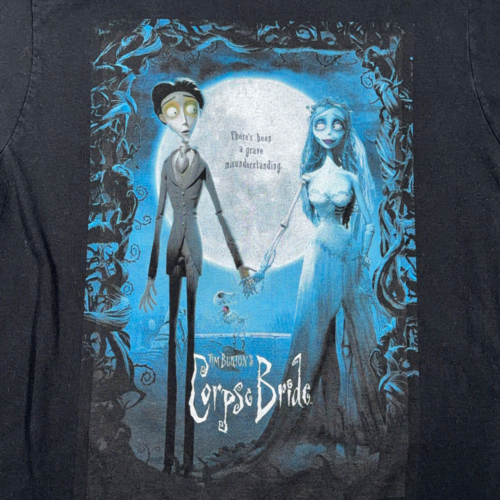 Corpse Bride Shirt Womens MEDIUM Black Tim Burton Gothic Emily Victor Movie-2 Corpse Bride Shirt Womens MEDIUM Black Tim Burton Gothic Emily Victor Movie