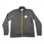Pittsburgh Steelers Jacket Adult LARGE Gray Zip Football NFL Patch Logo Sports