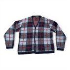 Vintage Scottish Isle Sweater Adult MEDIUM Blue Cardigan Mohair Kurt Cobain 60s