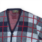 Vintage Scottish Isle Sweater Adult MEDIUM Blue Cardigan Mohair Kurt Cobain 60s