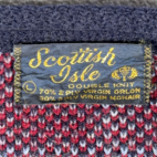 Vintage Scottish Isle Sweater Adult MEDIUM Blue Cardigan Mohair Kurt Cobain 60s