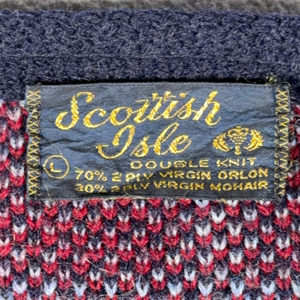 Vintage Scottish Isle Sweater Adult MEDIUM Blue Cardigan Mohair Kurt Cobain 60s-4 Vintage Scottish Isle Sweater Adult MEDIUM Blue Cardigan Mohair Kurt Cobain 60s