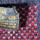 Vintage Scottish Isle Sweater Adult MEDIUM Blue Cardigan Mohair Kurt Cobain 60s