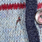 Vintage Scottish Isle Sweater Adult MEDIUM Blue Cardigan Mohair Kurt Cobain 60s