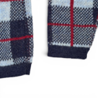 Vintage Scottish Isle Sweater Adult MEDIUM Blue Cardigan Mohair Kurt Cobain 60s