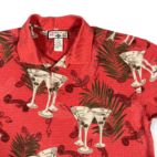 Vintage Caribbean Joe Polo Shirt Adult MEDIUM Orange Martini Tropical Resort Y2K