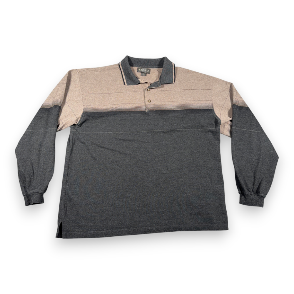 Vintage Knights Sportswear Polo Shirt Adult LARGE Gray Brown Striped Preppy 90s-1 Vintage Knights Sportswear Polo Shirt Adult LARGE Gray Brown Striped Preppy 90s