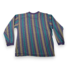 Vintage Levis Shirt Adult LARGE Purple Green Gold Striped Henley Grunge USA 90s