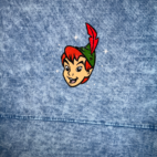 Peter Pan Shirt Adult LARGE Blue Disney Parks Spirit Jersey Denim Dye Oversize