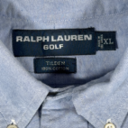 Vintage Ralph Lauren Golf Shirt Adult EXTRA LARGE Blue Oxford Tilden Crest 90s