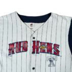Vintage Toledo Mud Hens Jersey Adult MEDIUM White Pinstripe Baseball AAA Y2K