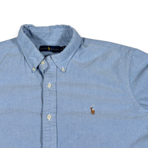 Ralph Lauren Shirt Adult EXTRA LARGE Blue Oxford Cotton Small Pony Crest Preppy-2 Ralph Lauren Shirt Adult EXTRA LARGE Blue Oxford Cotton Small Pony Crest Preppy