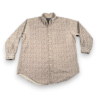Vintage Lands End Shirt Adult LARGE Brown Corduroy Cotton Paisley Preppy 90s