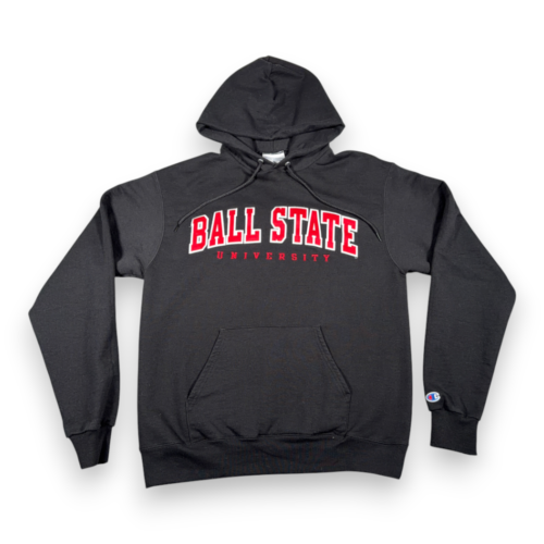 Ball State University Sweater Adult MEDIUM Black Hoodie Stitched Champion