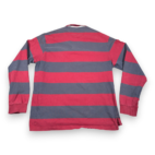 Izod Polo Shirt Adult EXTRA LARGE TALL Red Blue Long Sleeve Rugby Stripe Preppy