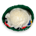 Vintage Olympics Hat Adult White Green Beanie Pom Knit Ski Winter Seoul 1988 80s