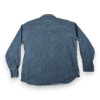 Levis Western Shirt Adult LARGE Blue Denim Dark Wash Pearl Snap Regular Fit