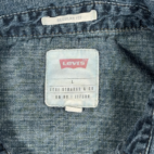 Levis Western Shirt Adult LARGE Blue Denim Dark Wash Pearl Snap Regular Fit