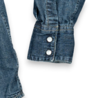 Levis Western Shirt Adult LARGE Blue Denim Dark Wash Pearl Snap Regular Fit