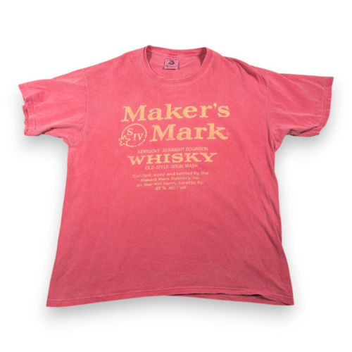 Vintage Makers Mark Shirt Adult EXTRA LARGE Red Whiskey Bourbon Kentucky 90s