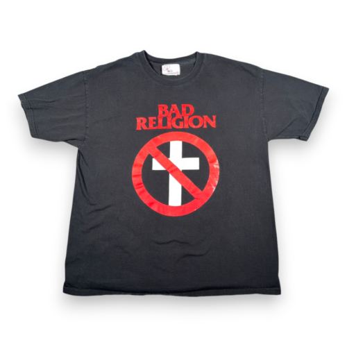 Vintage Bad Religion Shirt Adult LARGE Black Punk Rock Band Crossbuster CMI 90s