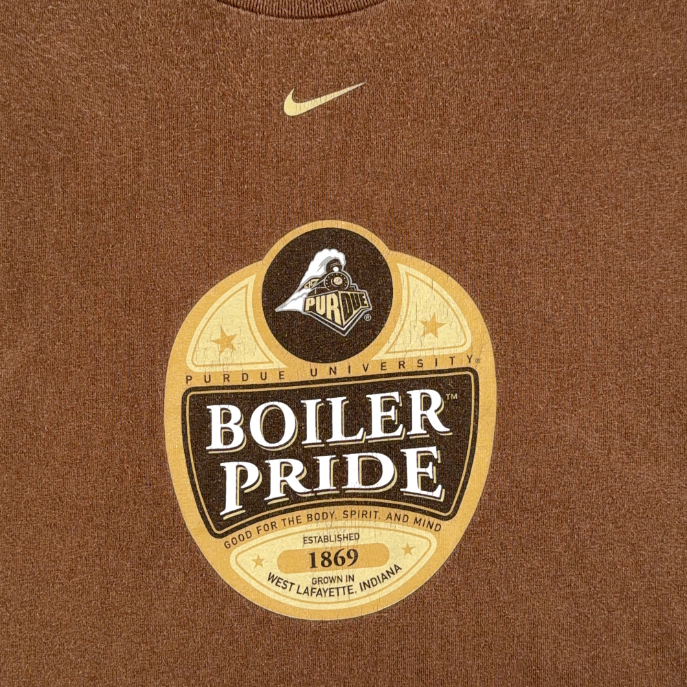 Vintage Purdue Boilermakers Shirt Adult 2XL XXL Brown Nike Team Pride Y2K-2 Vintage Purdue Boilermakers Shirt Adult 2XL XXL Brown Nike Team Pride Y2K