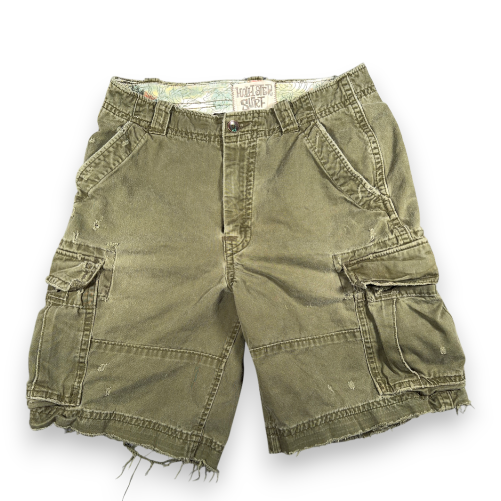 Vintage Hollister Shorts Mens 33 Green Canvas Surf Distressed Military Army Y2K-1 Vintage Hollister Shorts Mens 33 Green Canvas Surf Distressed Military Army Y2K