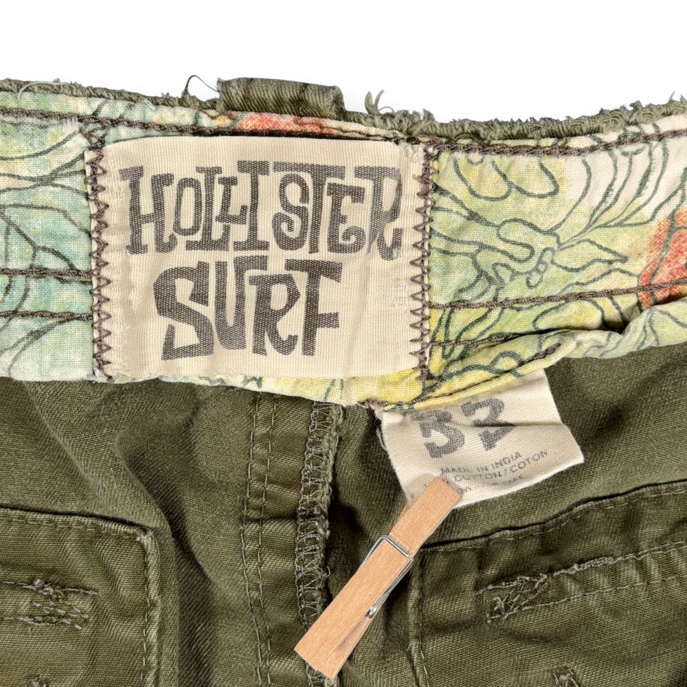 Vintage Hollister Shorts Mens 33 Green Canvas Surf Distressed Military Army Y2K-4 Vintage Hollister Shorts Mens 33 Green Canvas Surf Distressed Military Army Y2K