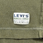 Vintage Levis Shirt Adult SMALL Green Henley Ribbed Cotton Army Military 90s