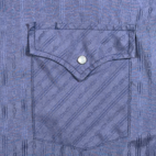 Vintage Ely Cattleman Western Shirt Adult LARGE Blue Pearl Snap Cowboy Dobby 90s