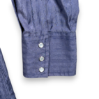 Vintage Ely Cattleman Western Shirt Adult LARGE Blue Pearl Snap Cowboy Dobby 90s