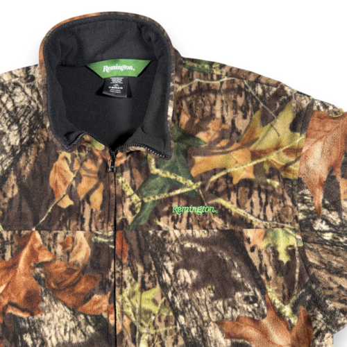 Remington Jacket Adult LARGE Brown Green Camo Polyester Fleece Mossy Oak Hunting-2 Remington Jacket Adult LARGE Brown Green Camo Polyester Fleece Mossy Oak Hunting