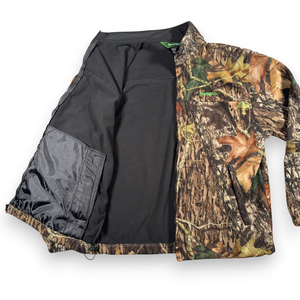 Remington Jacket Adult LARGE Brown Green Camo Polyester Fleece Mossy Oak Hunting-4 Remington Jacket Adult LARGE Brown Green Camo Polyester Fleece Mossy Oak Hunting