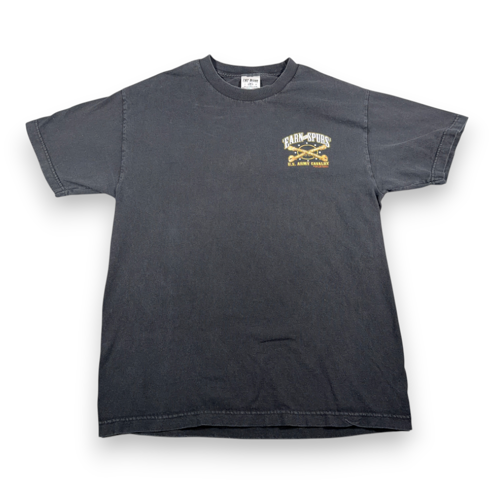 US Army Shirt Adult LARGE Black Earn Spurs Cavalry 762 Design Horse Soldier Y2K-2 US Army Shirt Adult LARGE Black Earn Spurs Cavalry 762 Design Horse Soldier Y2K