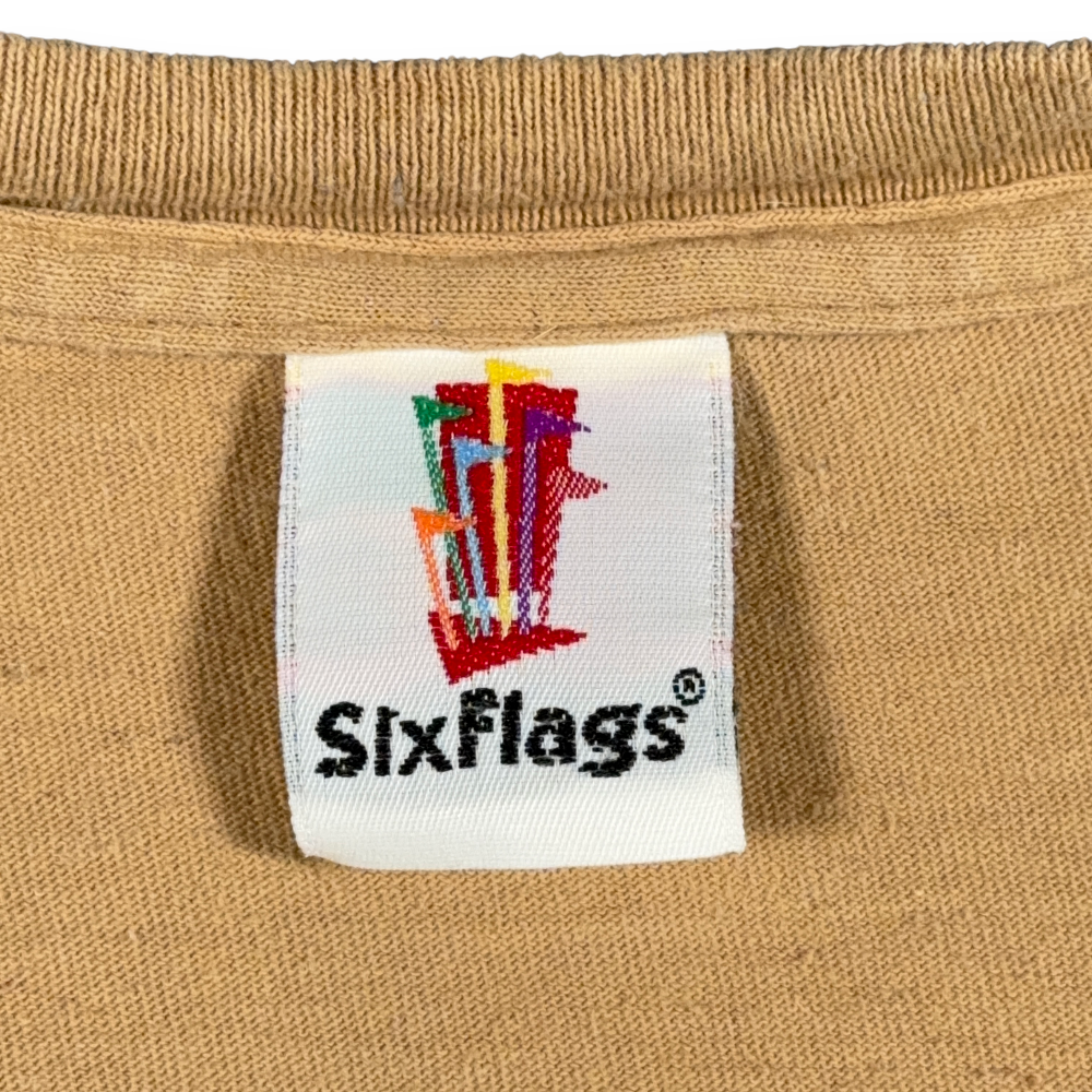 Vintage Six Flags Shirt Adult 2XL XXL Brown Roller Coaster Looney Tunes Y2K-3 Vintage Six Flags Shirt Adult 2XL XXL Brown Roller Coaster Looney Tunes Y2K
