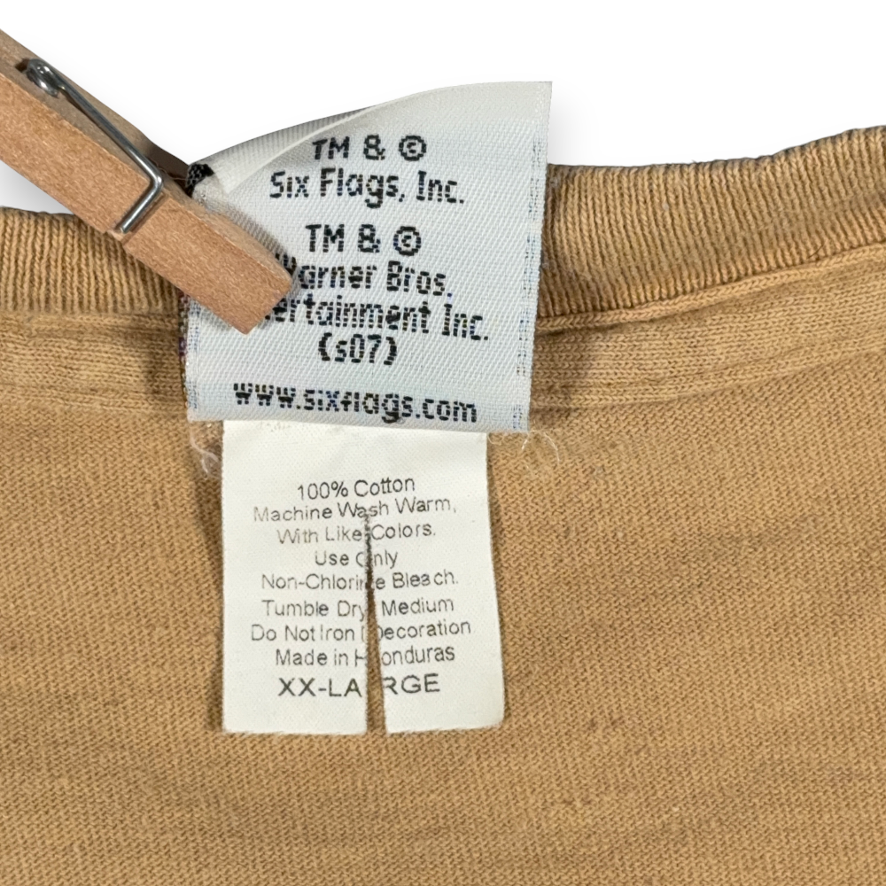 Vintage Six Flags Shirt Adult 2XL XXL Brown Roller Coaster Looney Tunes Y2K-4 Vintage Six Flags Shirt Adult 2XL XXL Brown Roller Coaster Looney Tunes Y2K