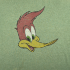 Vintage Woody Woodpecker Shirt Adult LARGE Green Cartoon Portrait Ringer USA Y2K