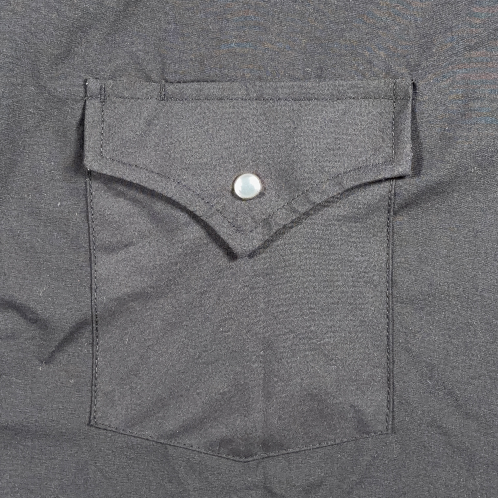 Ely Cattleman Western Shirt Adult 2XL XXL Black Pearl Snap White Piping Cowboy-5 Ely Cattleman Western Shirt Adult 2XL XXL Black Pearl Snap White Piping Cowboy