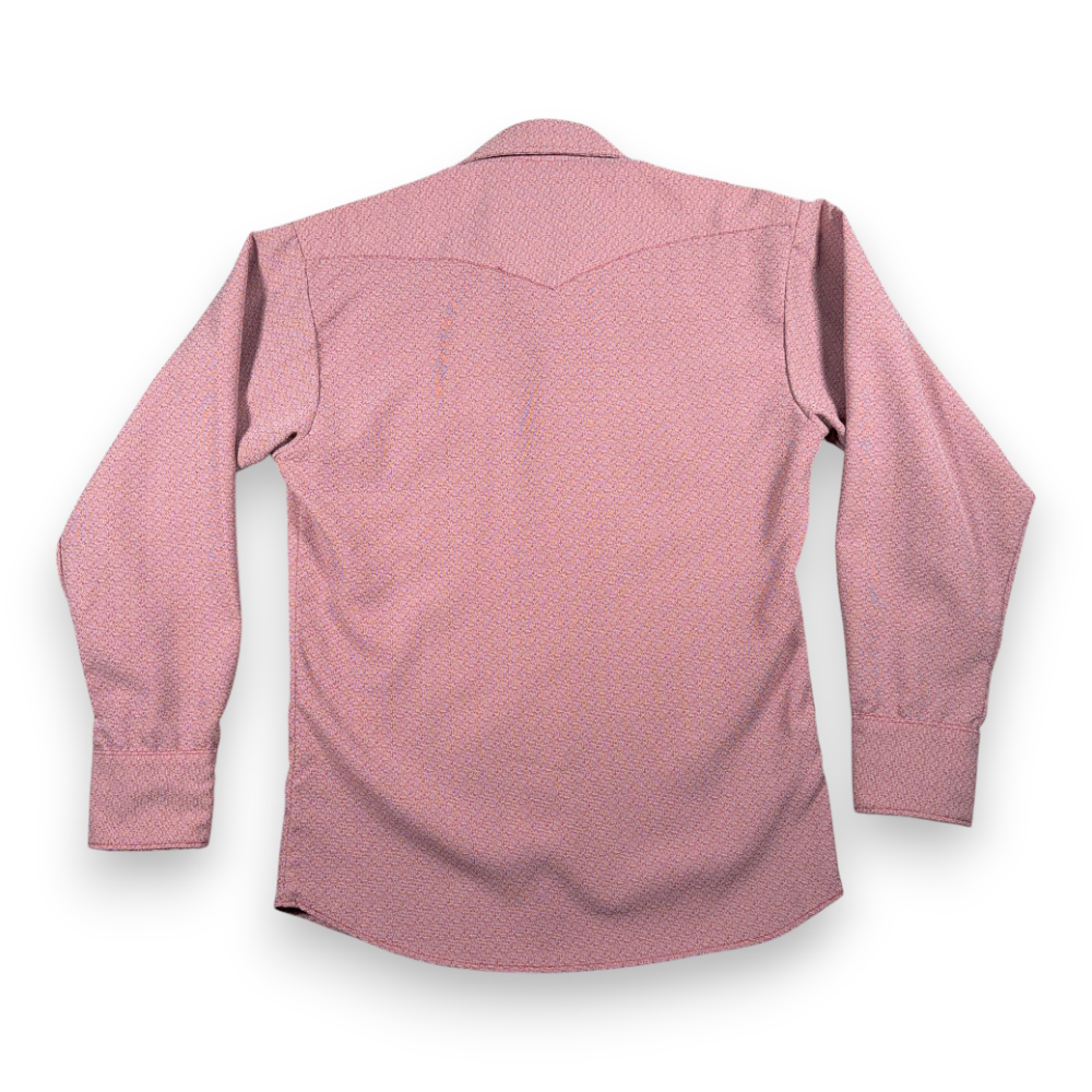 Vintage Western Shirt Adult MEDIUM Red Heather Rose Cowboy Rodeo Pearl Snap 70s-3 Vintage Western Shirt Adult MEDIUM Red Heather Rose Cowboy Rodeo Pearl Snap 70s