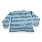 Vintage Bugle Boy Sweater Adult MEDIUM Blue Striped Henley Sweatshirt Surfer 90s