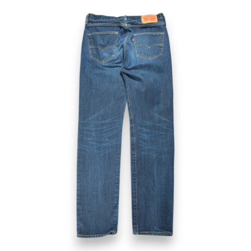 Levis 501 Jeans Mens 32×32 Blue Dark Wash Customized Taper Button Fly 32×34 Tag-2 Levis 501 Jeans Mens 32x32 Blue Dark Wash Customized Taper Button Fly 32x34 Tag