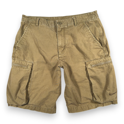 Nike Shorts Mens 32 Green Cargo Ripstop Military Utility Tactical Swoosh Zip