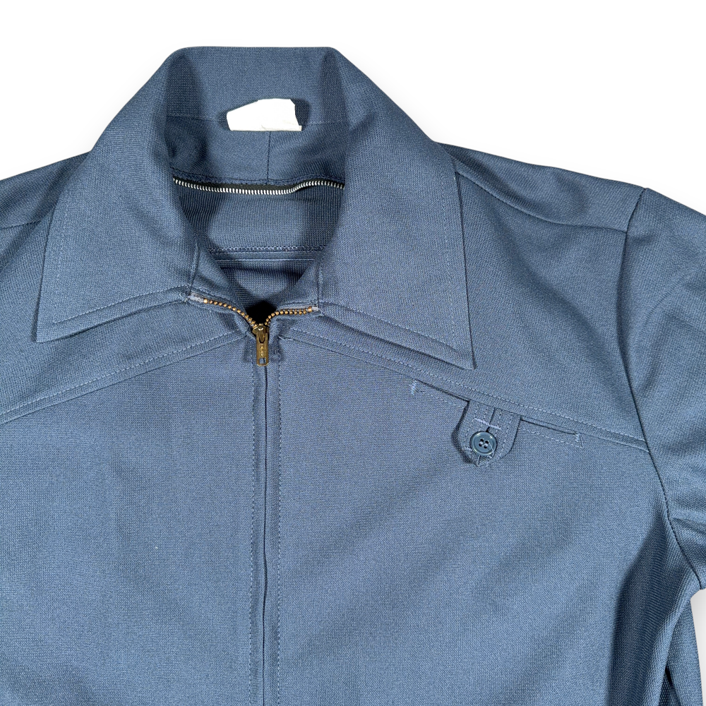 Vintage Workwear Jacket Adult MEDIUM Blue Polyester Browns Industrial USA 60s-2 Vintage Workwear Jacket Adult MEDIUM Blue Polyester Browns Industrial USA 60s