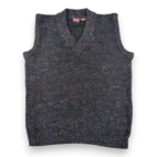Vintage Bachrach Sweater Vest Adult MEDIUM Black Confetti Knit Wool Blend 80s
